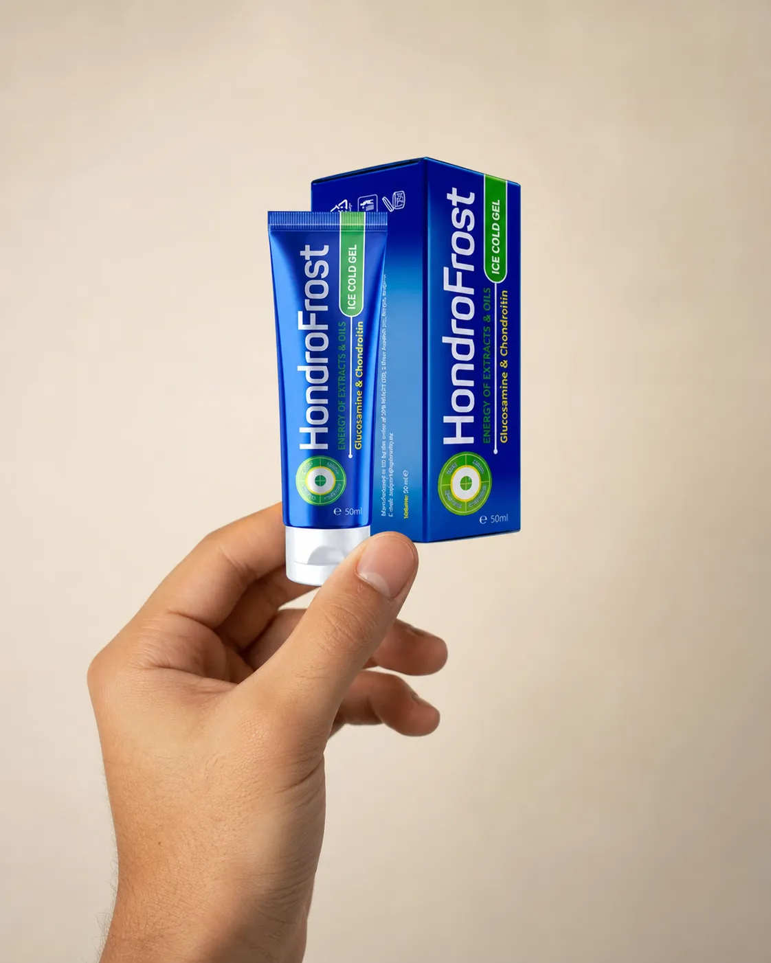 Hondrofrost — Verpackung in der Hand