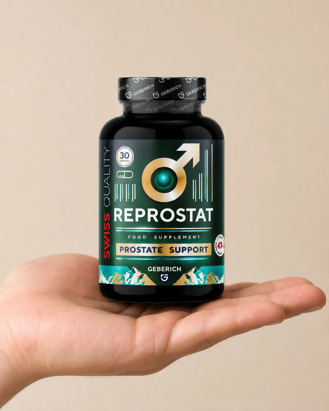 Reprostat — Verpackung in der Hand
