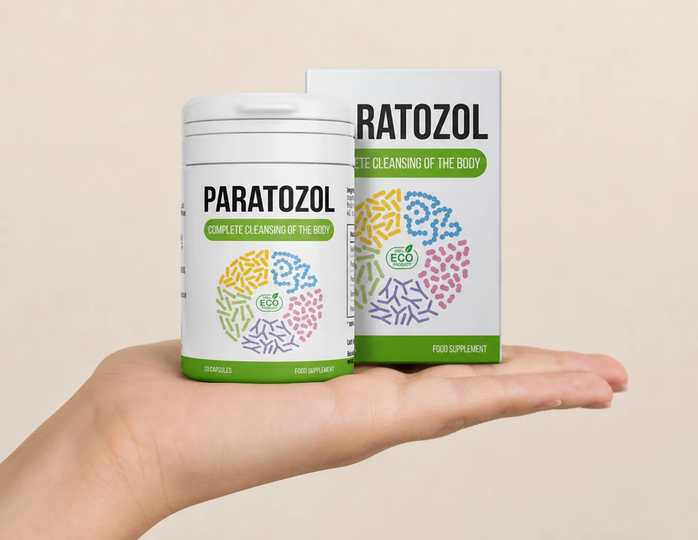 Paratozol — Verpackung in der Hand