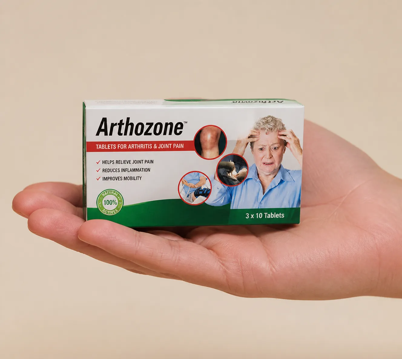 Flexosamine — Verpackung in der Hand