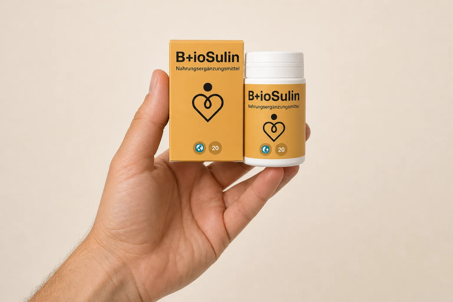 B+ioSulin — Verpackung in der Hand