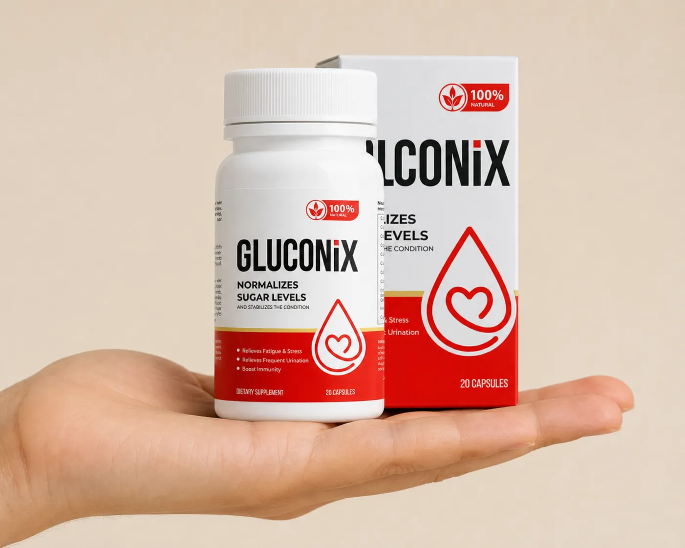 Gluconix — Verpackung in der Hand