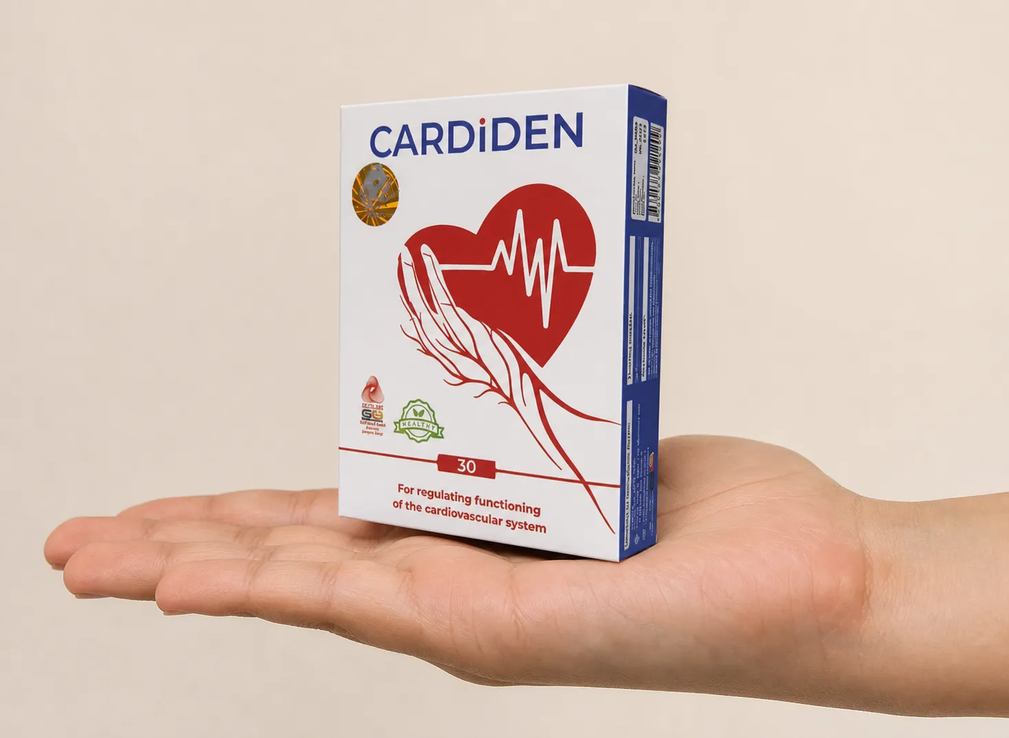 Cardiden — Verpackung in der Hand