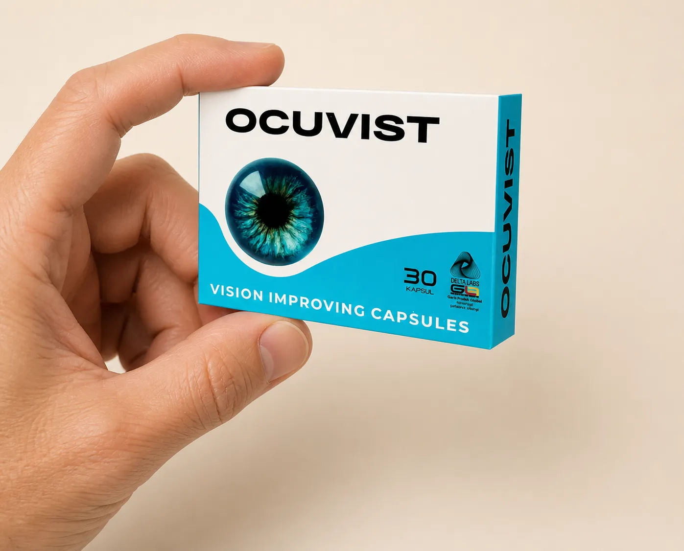 Ocuvist — Verpackung in der Hand