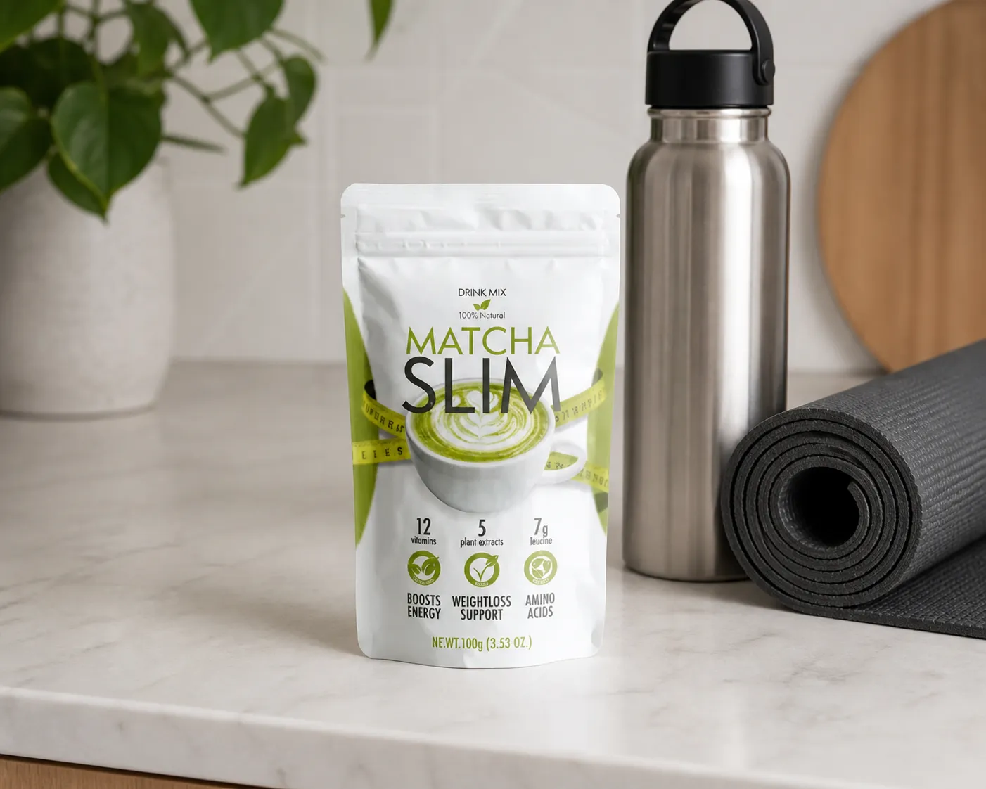 Matcha Slim — Verpackung im Alltag