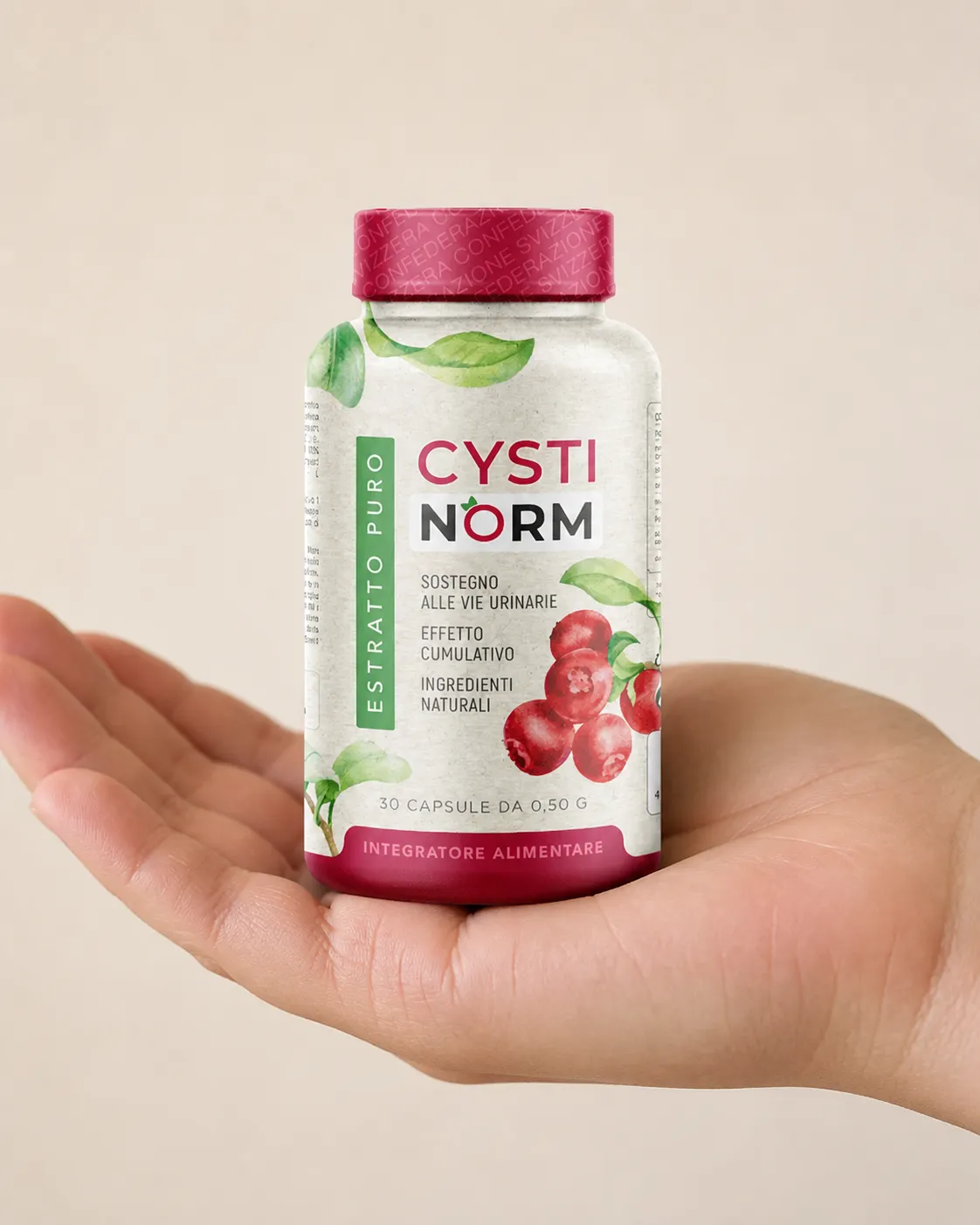 CYSTINORM — Verpackung in der Hand