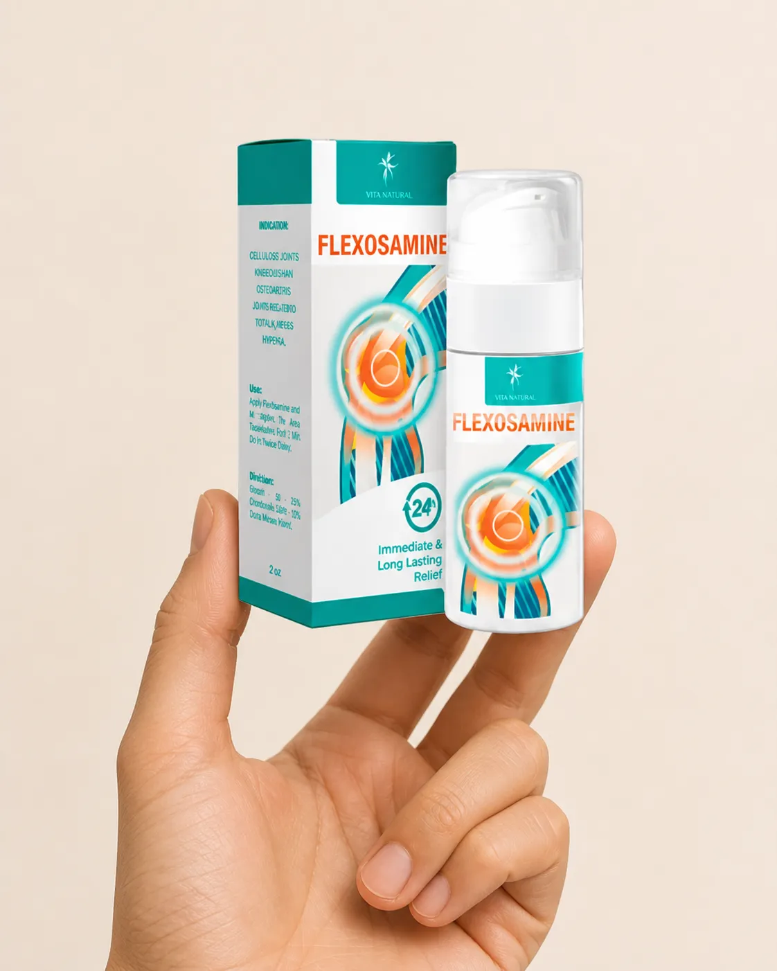 Flexosamine Gel — Verpackung in der Hand