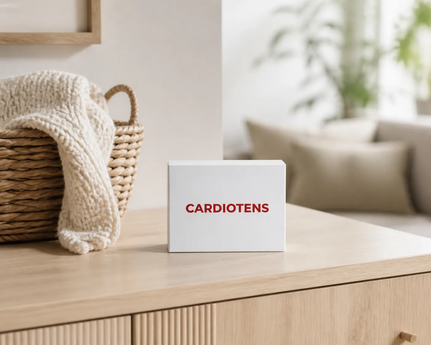 Cardiotens Plus — Verpackung im Alltag