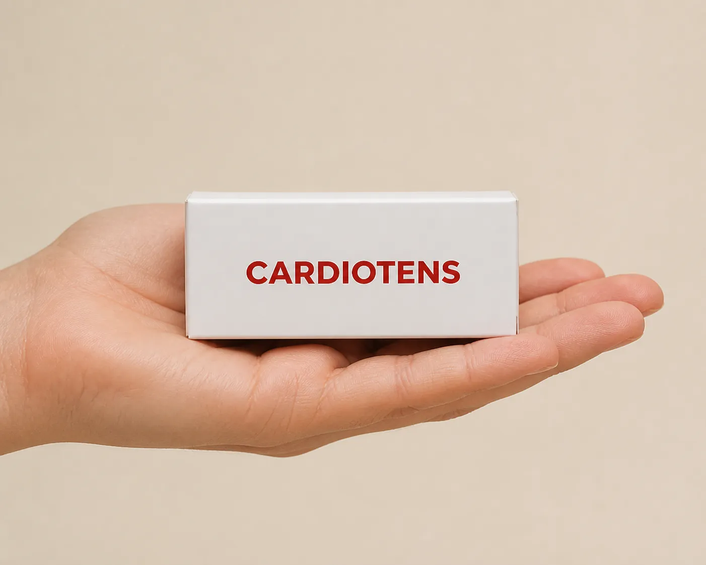 Cardiotens Plus — Verpackung in der Hand