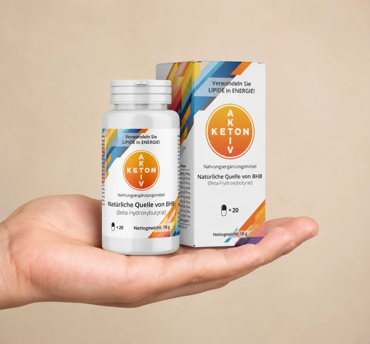 Keton Aktiv — Verpackung in der Hand
