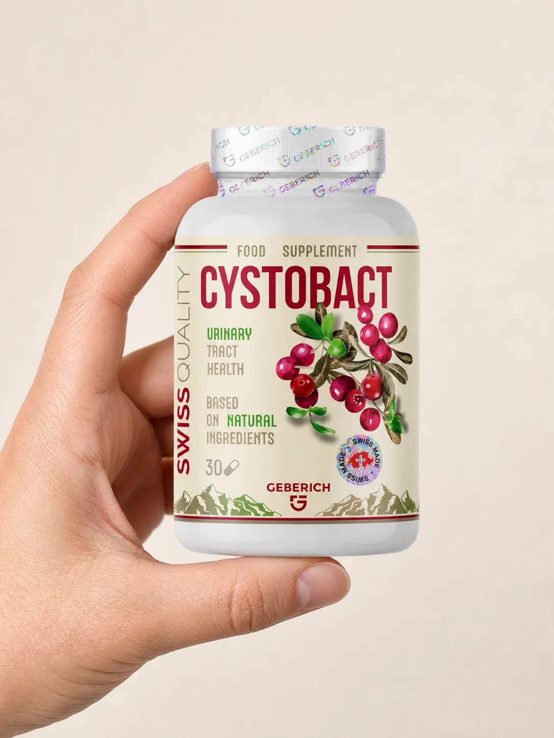 CYSTOBACT — Verpackung in der Hand