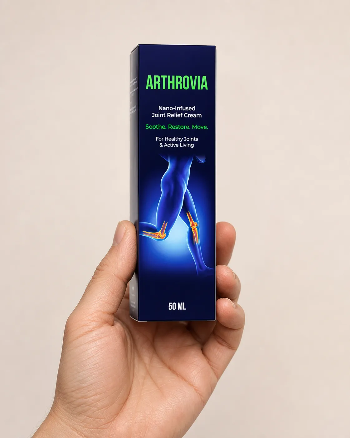 Arthrovia — Verpackung in der Hand