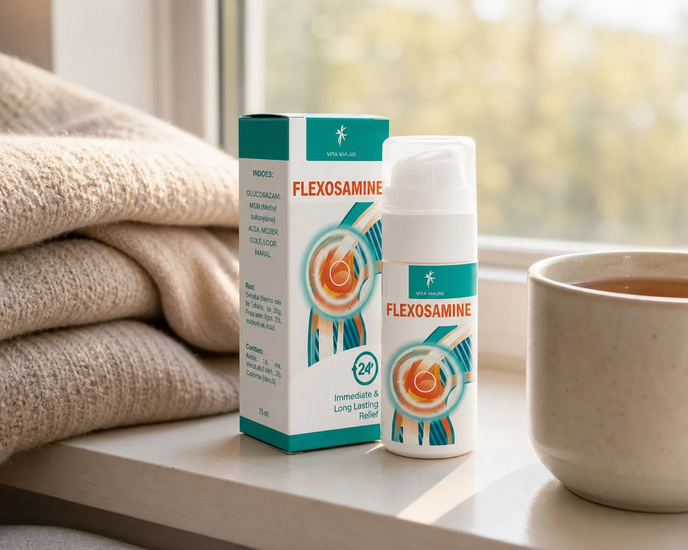 Flexosamine Gel Google — Verpackung im Alltag