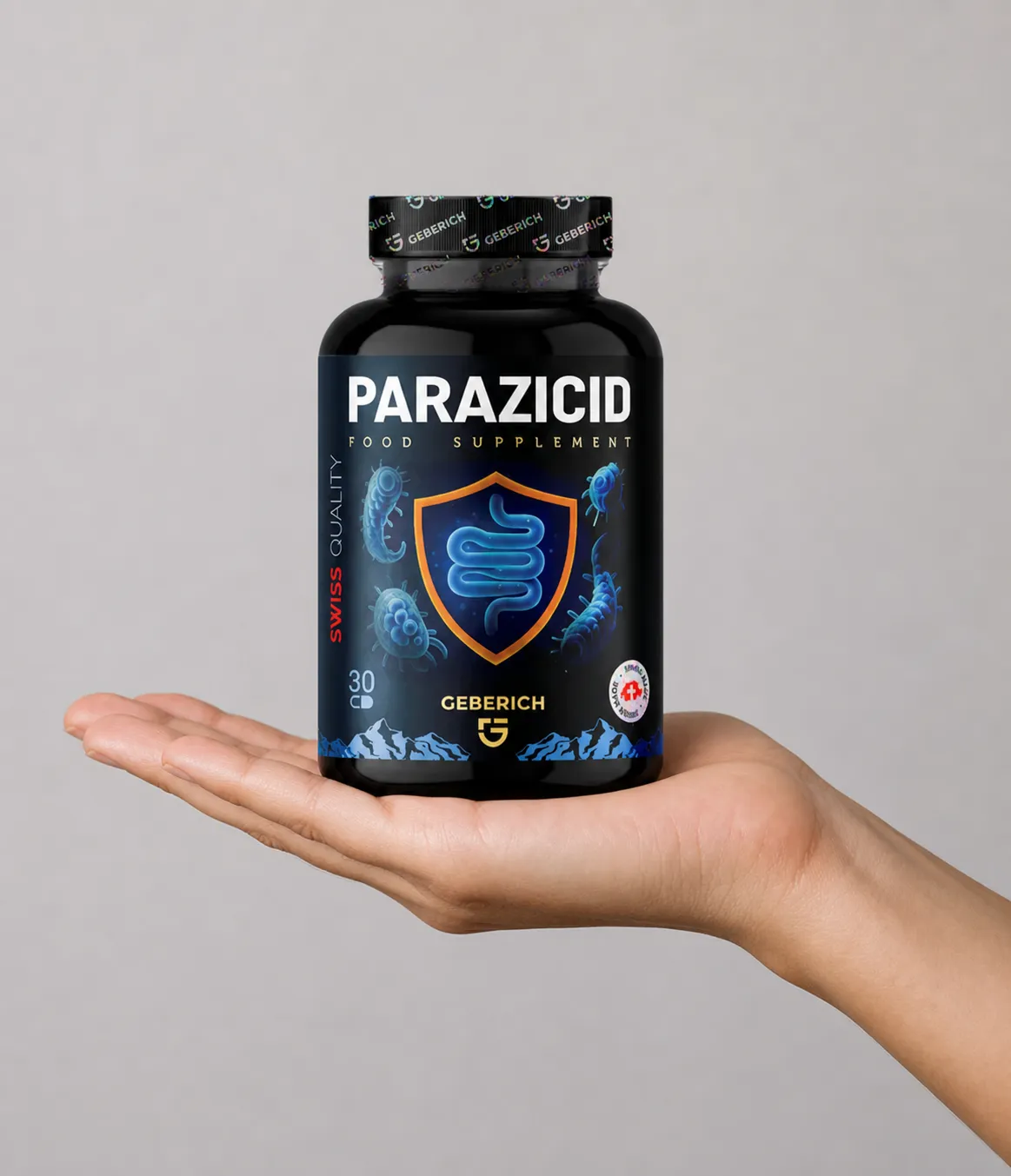 Parazicid — Verpackung in der Hand