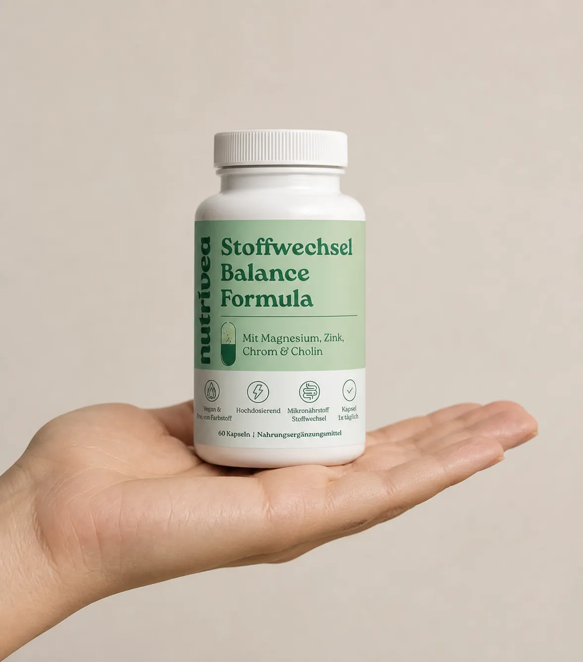 Nutrivea — Verpackung in der Hand
