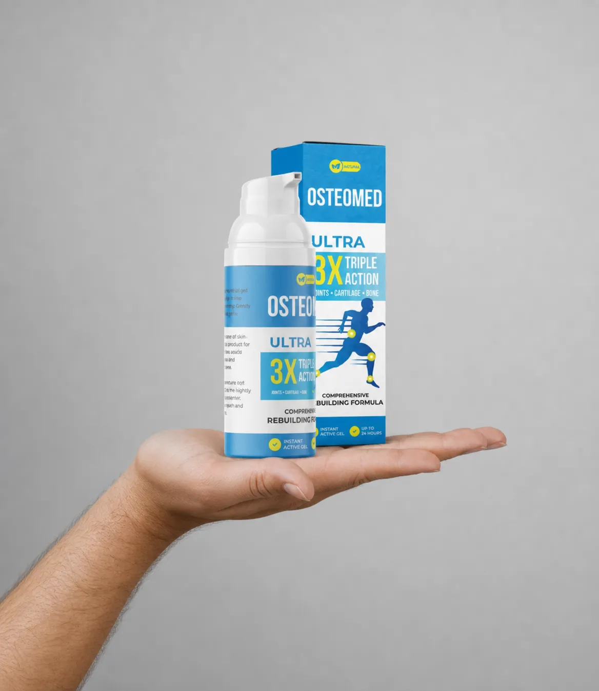 Osteomed — Verpackung in der Hand