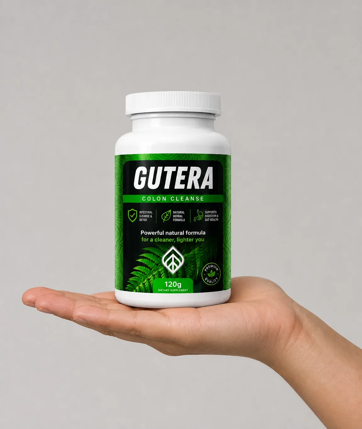 Gutera — Verpackung in der Hand
