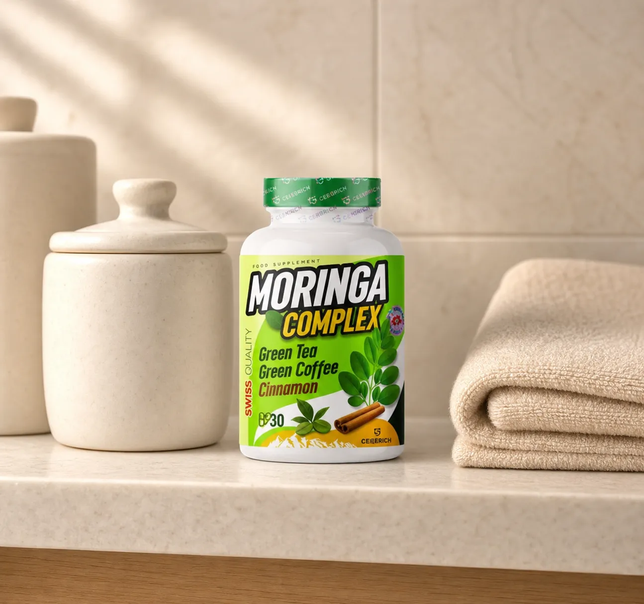 Moringa Complex — Verpackung im Alltag