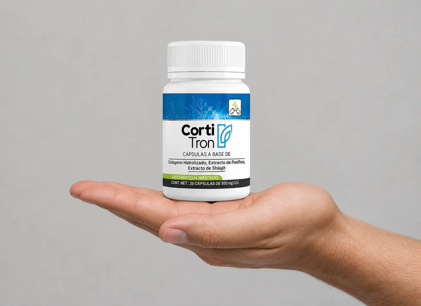 Cortitron — Verpackung in der Hand