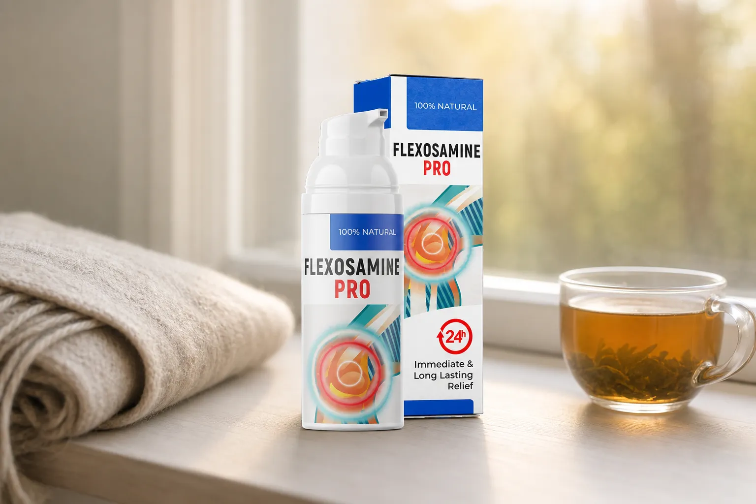 Flexosamine PRO — Verpackung im Alltag