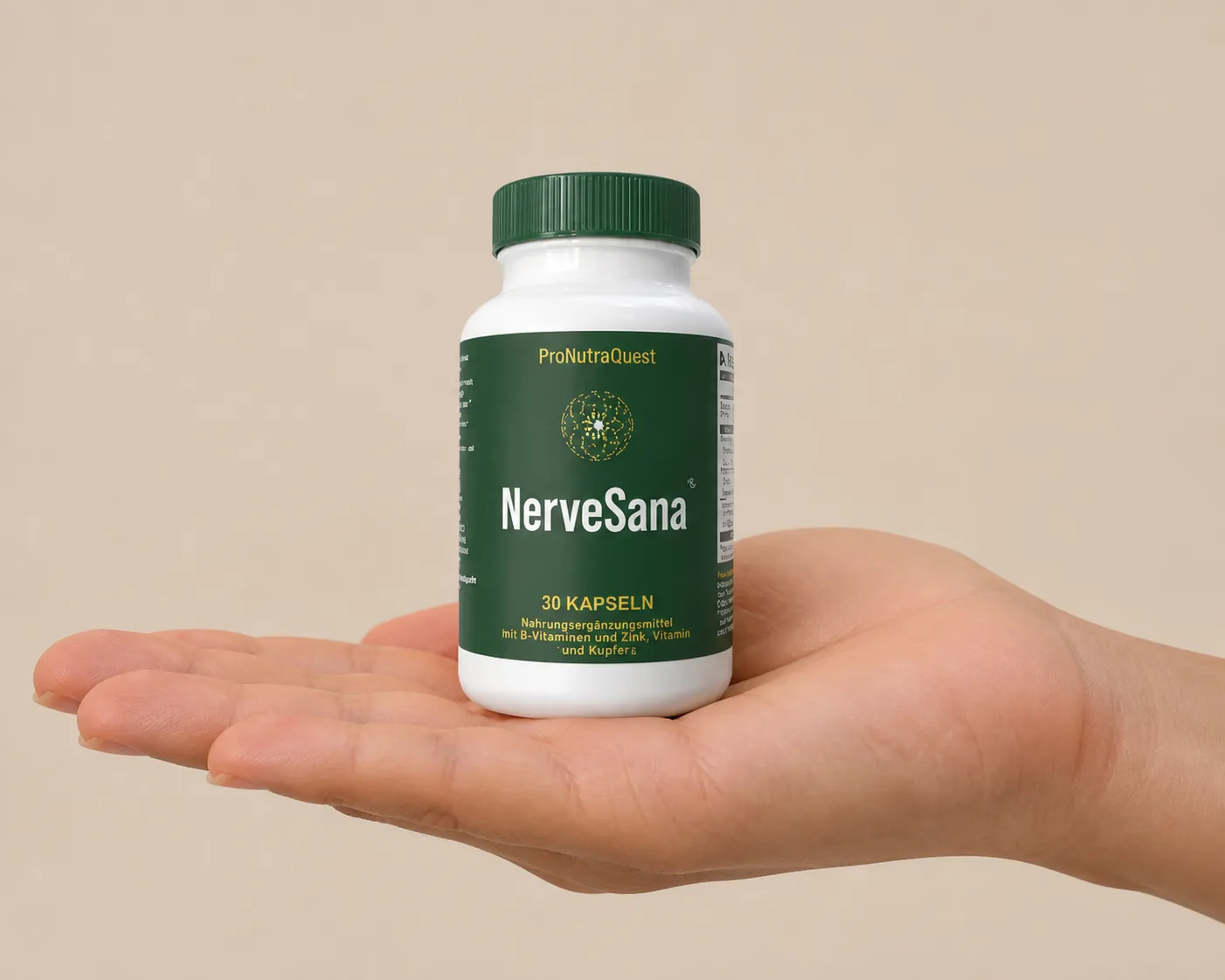 NerveSana — Verpackung in der Hand