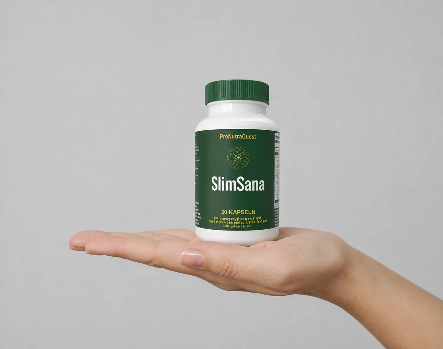 SlimSana — Verpackung in der Hand