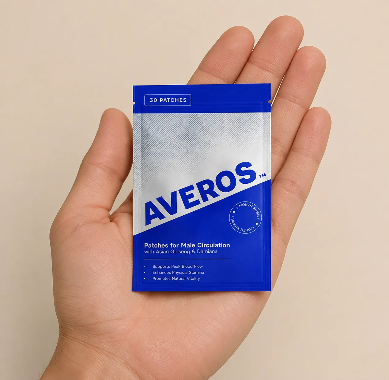 AVEROS — Verpackung in der Hand
