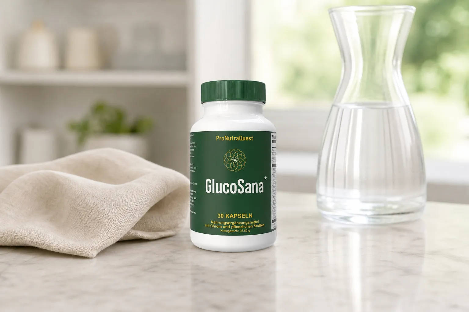 GlucoSana — Verpackung im Alltag