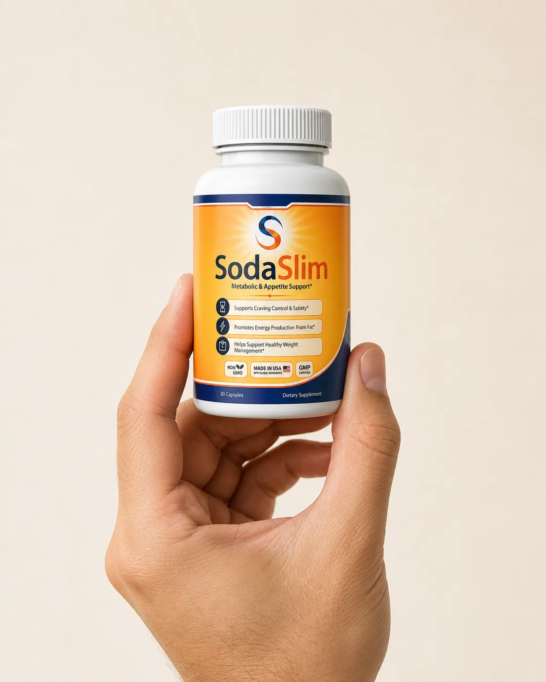 SodaSlim — Verpackung in der Hand
