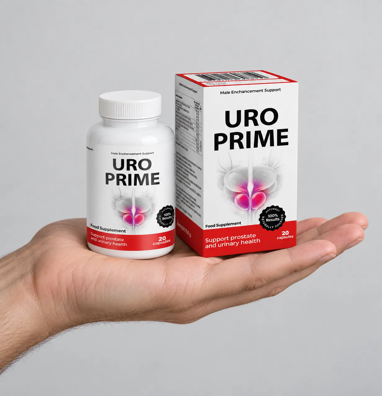 UroPrime — Verpackung in der Hand