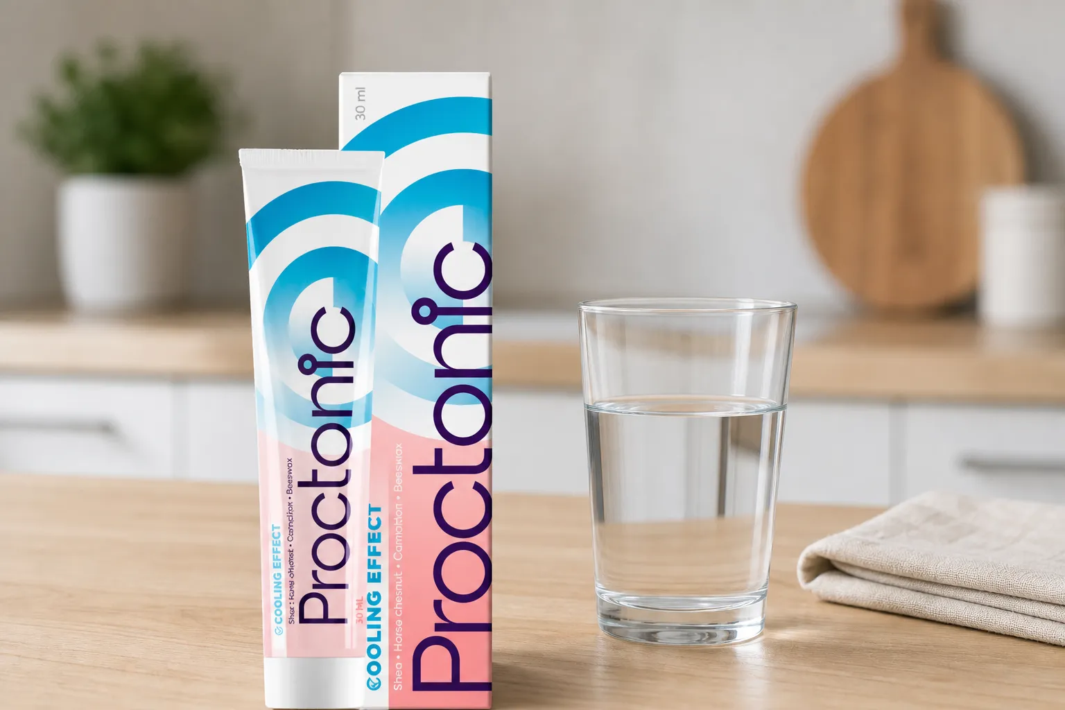 Proctonic — Verpackung im Alltag
