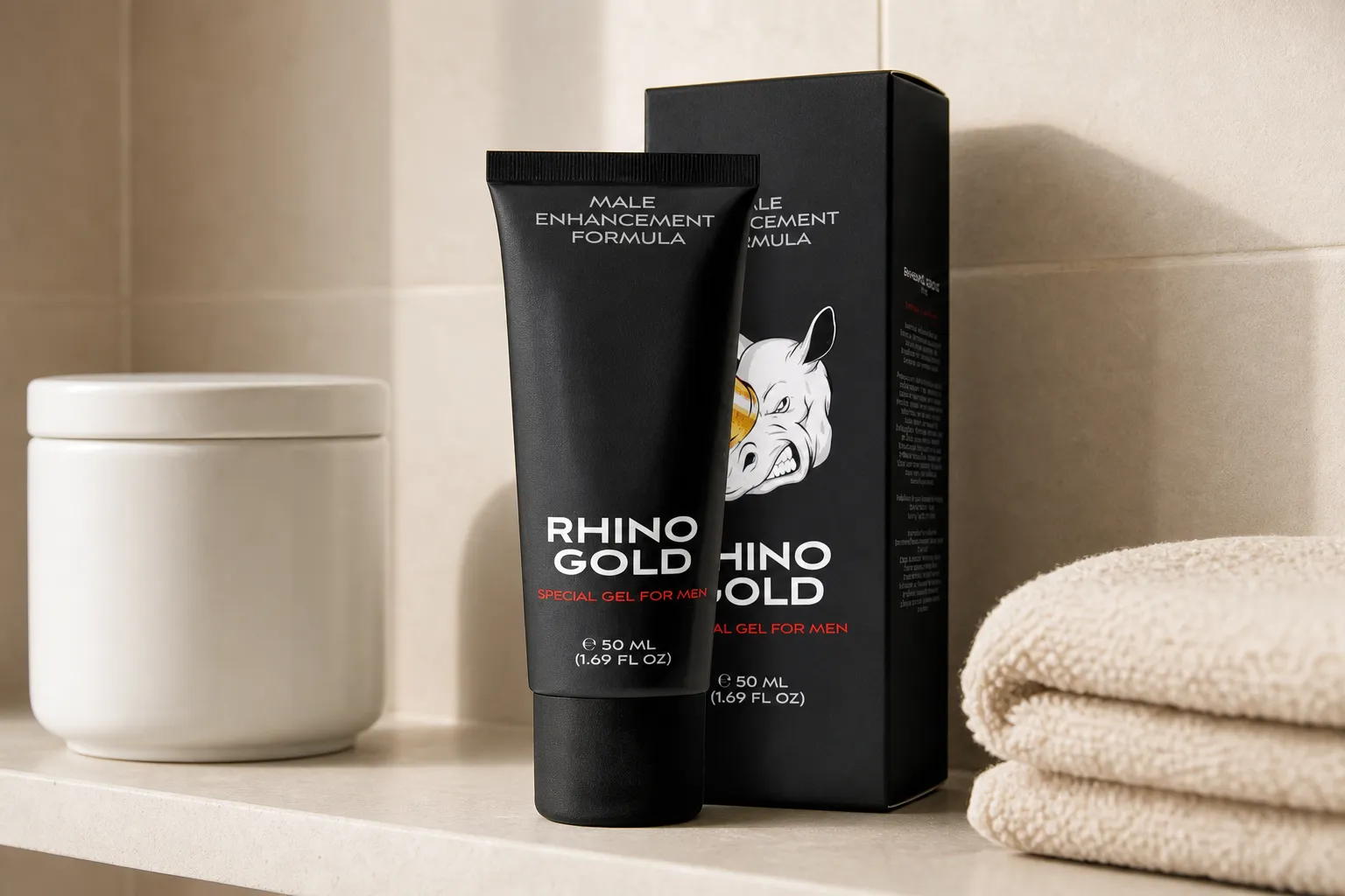 Rhino Gold Gel — Verpackung im Alltag