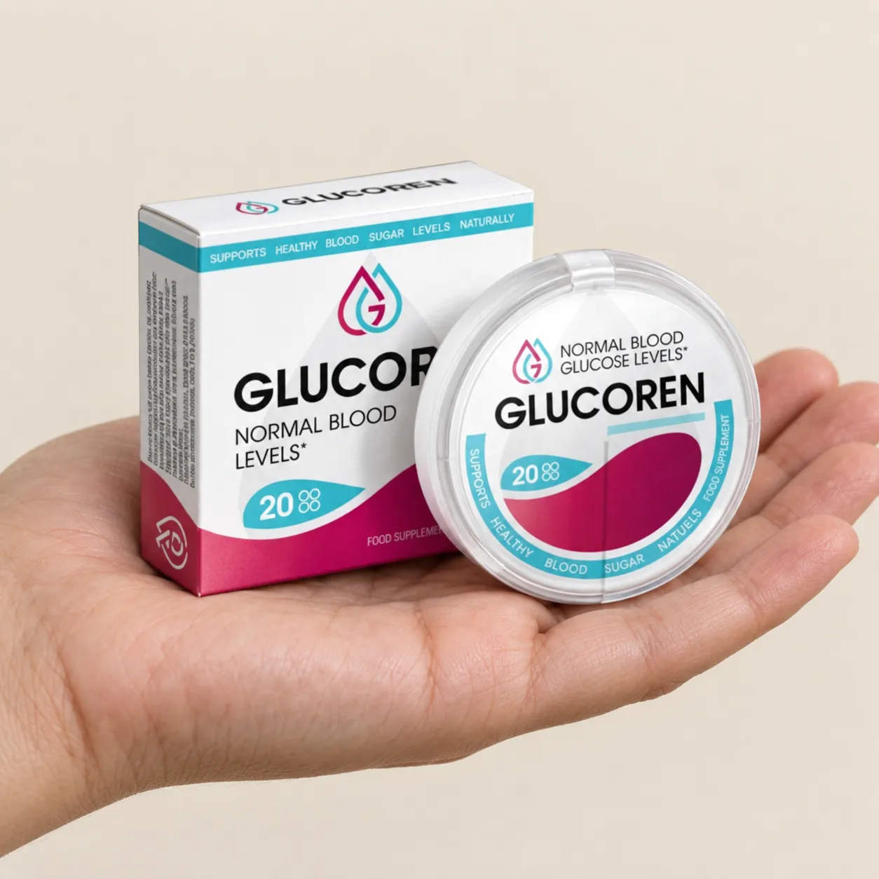 Glucoren 29 EUR — Verpackung in der Hand