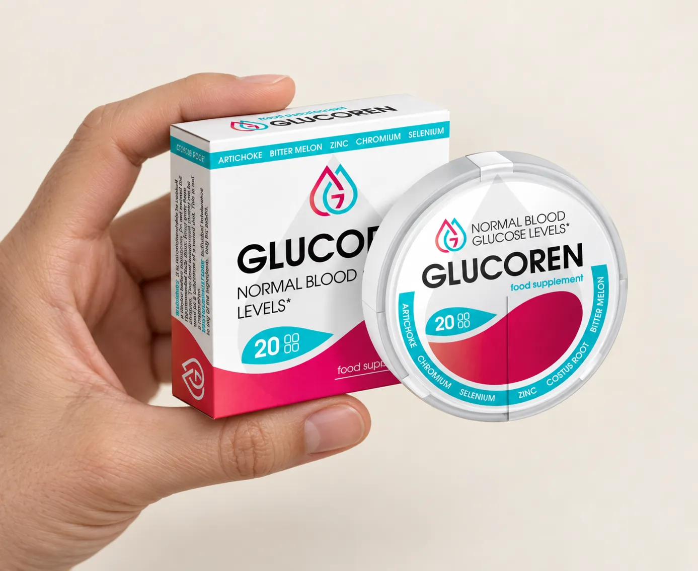 Glucoren 49 EUR — Verpackung in der Hand