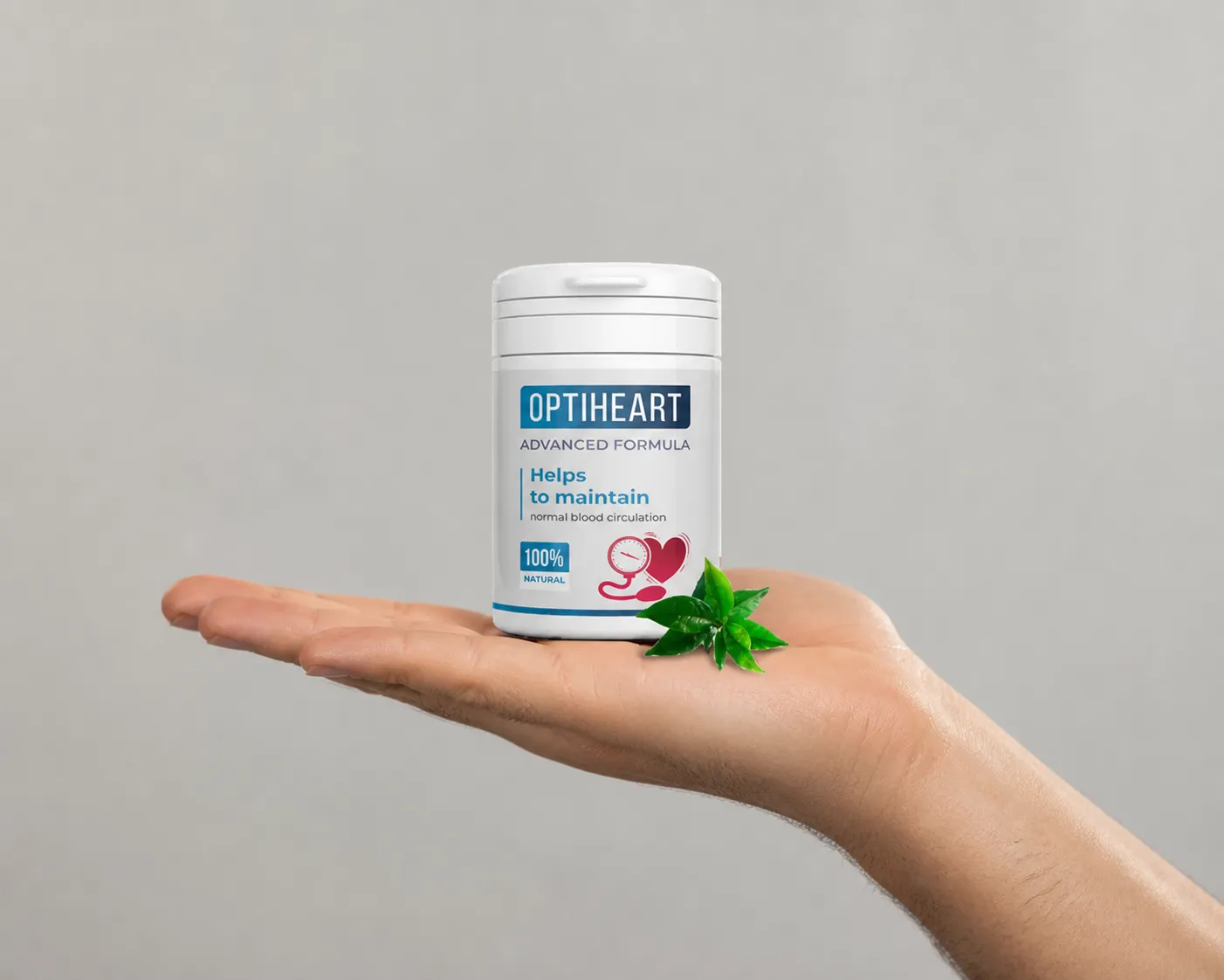 Optiheart — Verpackung in der Hand