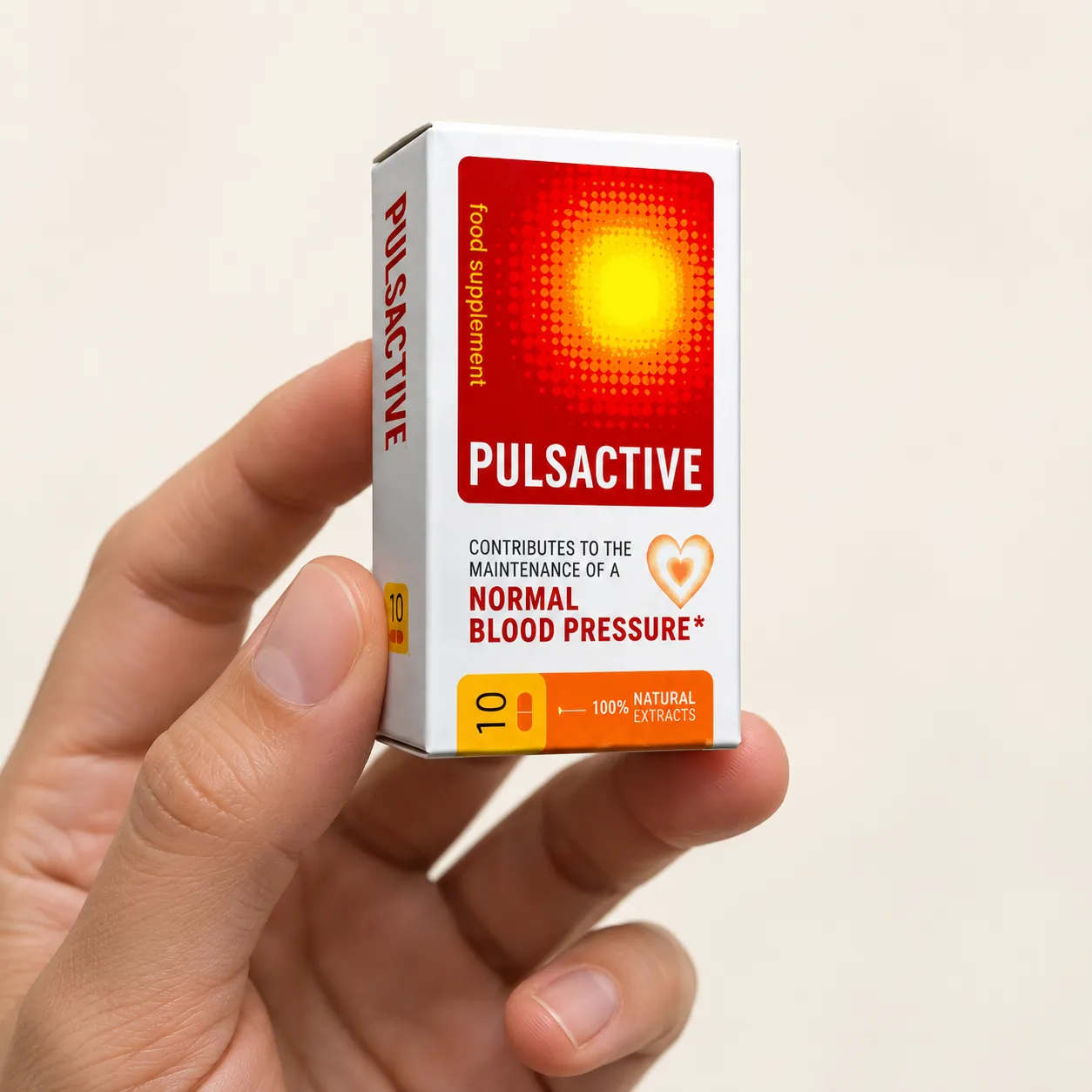 Pulsactive — Verpackung in der Hand