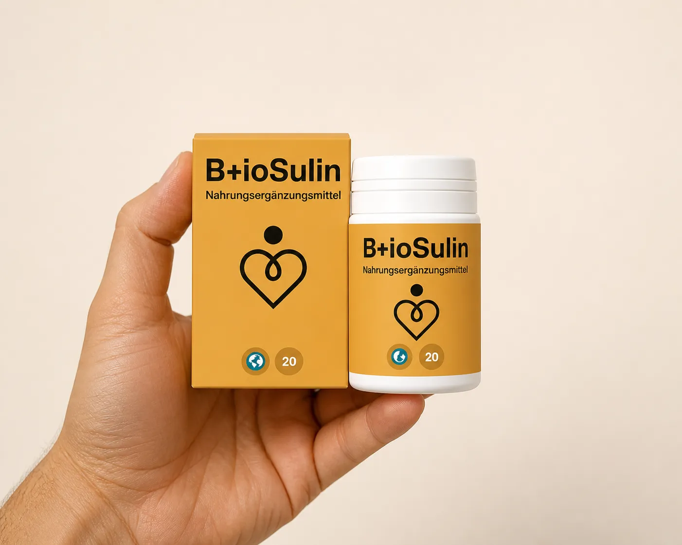 Bio+Sulin — Verpackung in der Hand