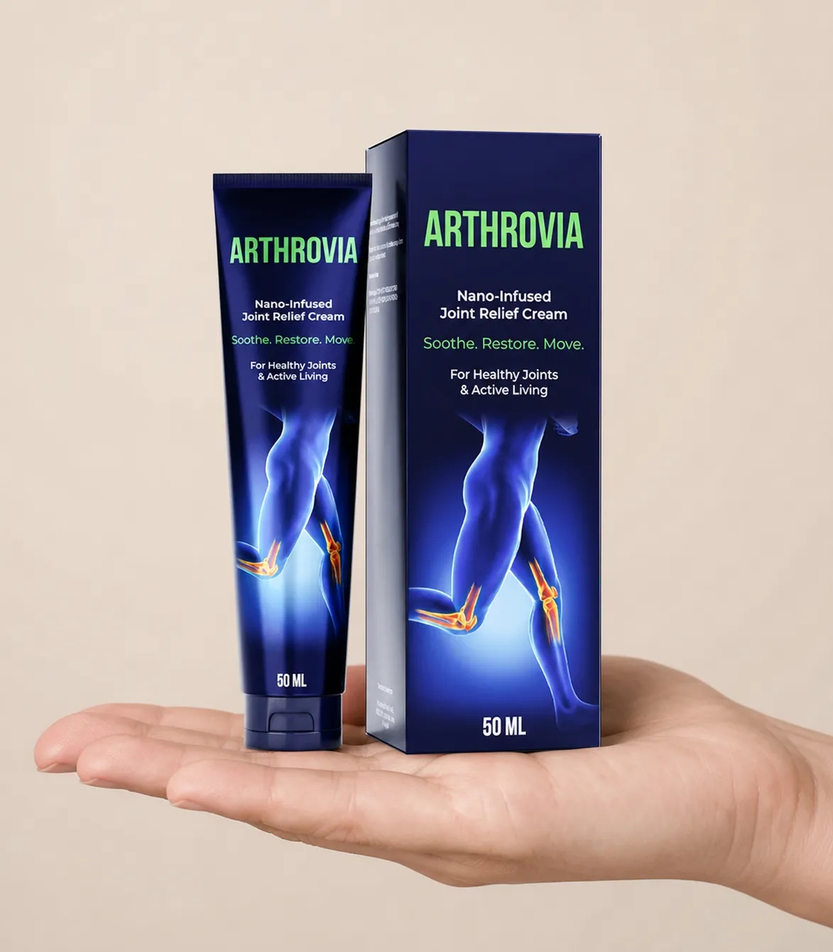 Arthrovia — Verpackung in der Hand