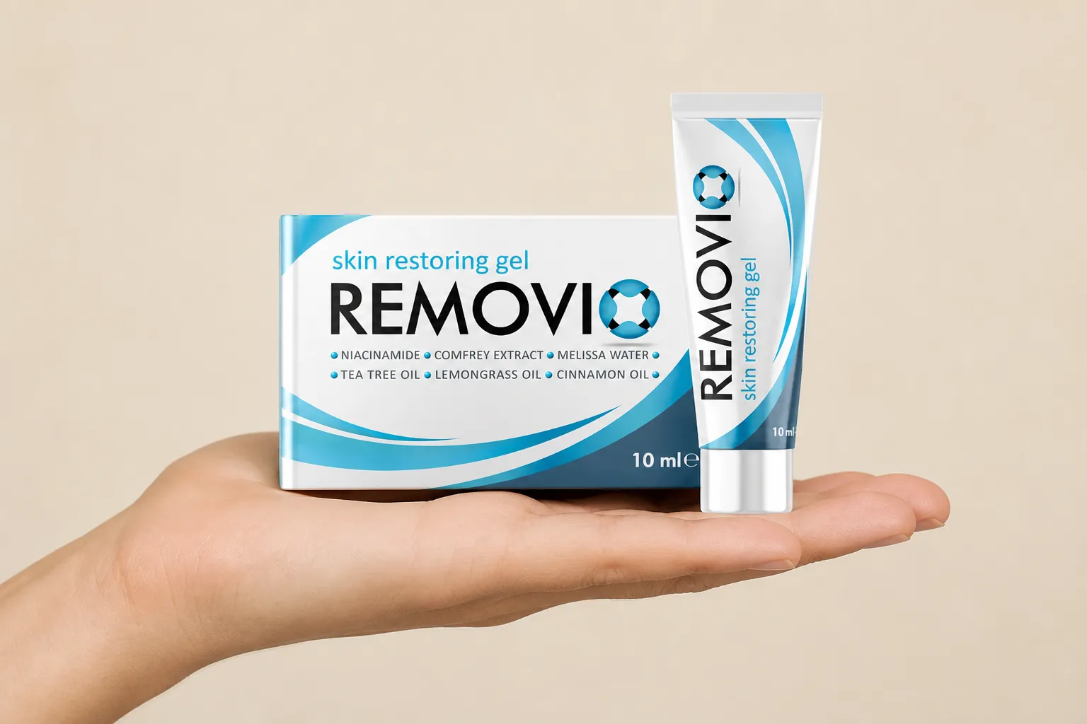 Removio — Verpackung in der Hand